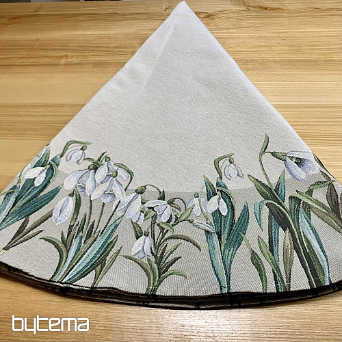 Tovaglia rotonda in arazzo FIOCCHI DI NEVE