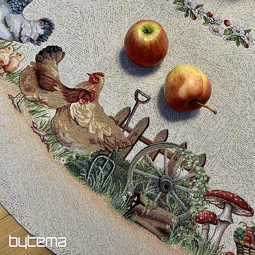 Tovaglia rotonda in arazzo ROCK BY THE FENCE