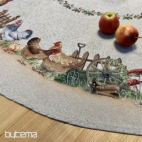 Tovaglia rotonda in arazzo ROCK BY THE FENCE