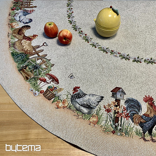 Tovaglia rotonda in arazzo ROCK BY THE FENCE