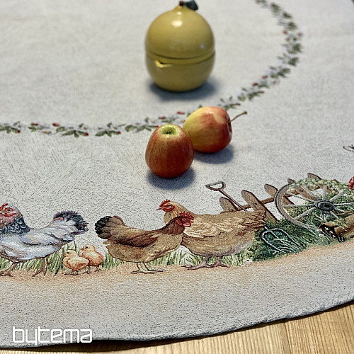 Tovaglia rotonda in arazzo ROCK BY THE FENCE