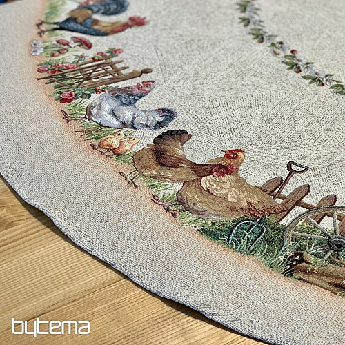 Tovaglia rotonda in arazzo ROCK BY THE FENCE