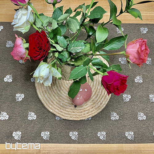 Sciarpa Jacquard ALPINE FLOWERS BROWN