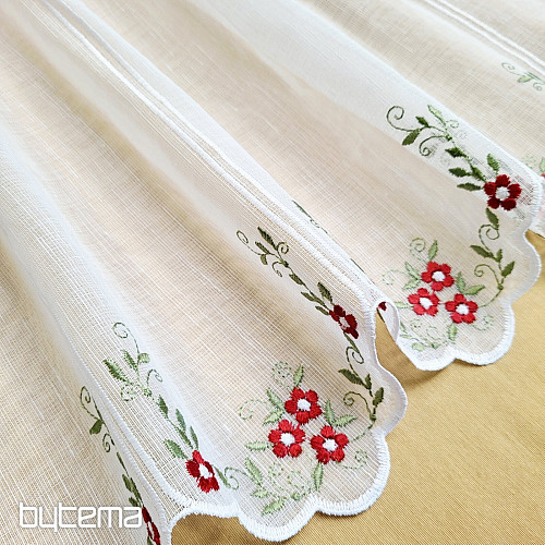 Tenda in vetro colorato FIORI ROSSI