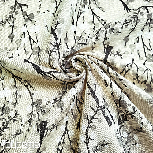 Tessuto decorativo TREE BUBBLES GREY