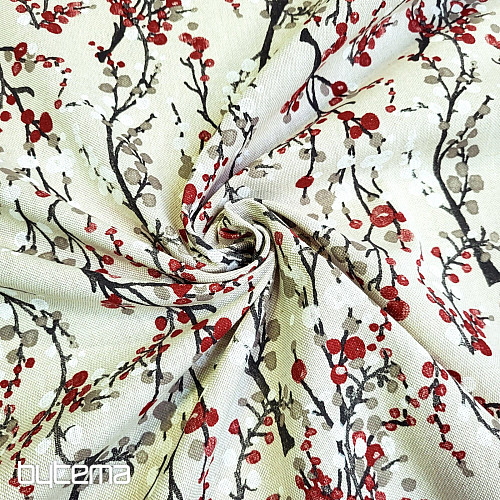 Tessuto decorativo TREE BUBBLES ROSSO