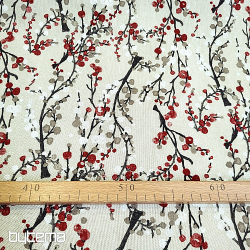 Tessuto decorativo TREE BUBBLES ROSSO