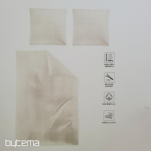 IRISETTE raso di cotone di lusso BEIGE BIANCO A QUADRI