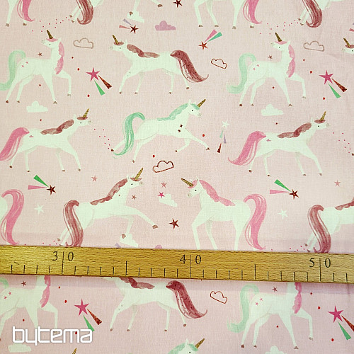 Tessuto di cotone UNICORNI COLORATI