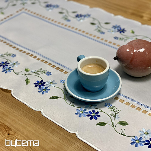 Tovaglia e sciarpa ricamate FIORI DIMENTICATI