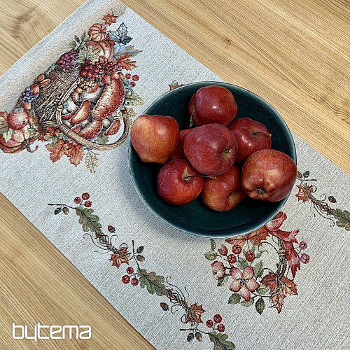 Tovaglia e sciarpa in arazzo FUNGHI NEL CARRELLO