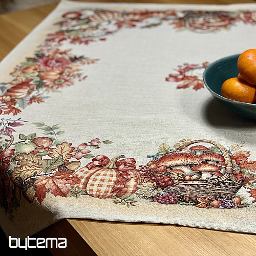 Tovaglia e sciarpa in arazzo FUNGHI NEL CARRELLO