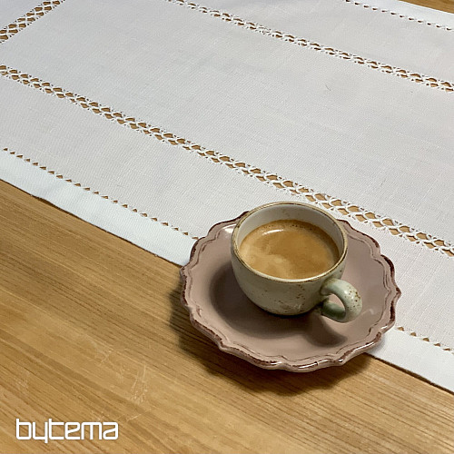 Tovaglia e sciarpa TRAFORATA BIANCA