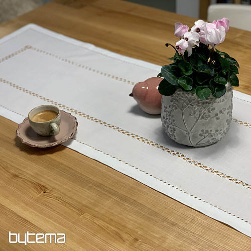 Tovaglia e sciarpa TRAFORATA BIANCA