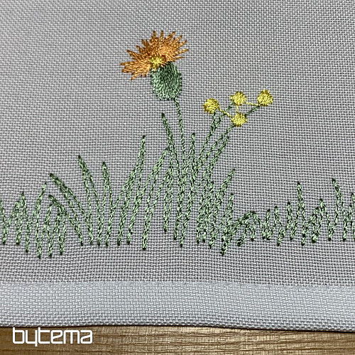 Tovaglia e sciarpa ricamate Prato e api