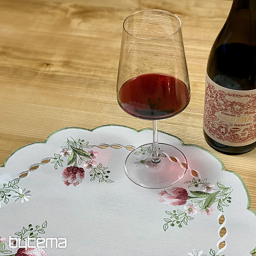 Tovaglia e sciarpa ricamate BOUQUET CON TULIPANI