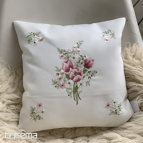 Copriletto decorativo ricamato BOUQUET CON TULIPANI