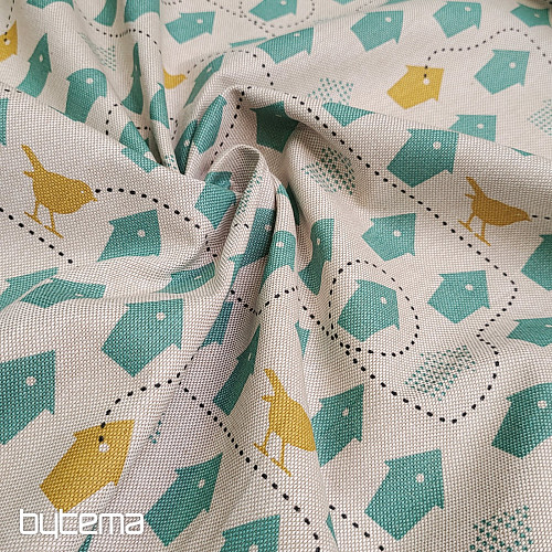 Tessuto di cotone CASETTE PER UCCELLI
