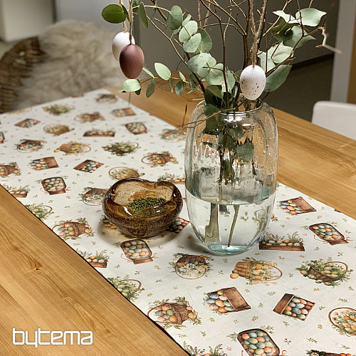 Tovaglia e sciarpa pasquale UOVA COLORATE