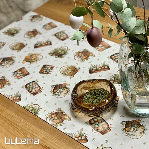 Tovaglia e sciarpa pasquale UOVA COLORATE