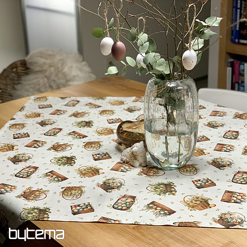 Tovaglia e sciarpa pasquale UOVA COLORATE