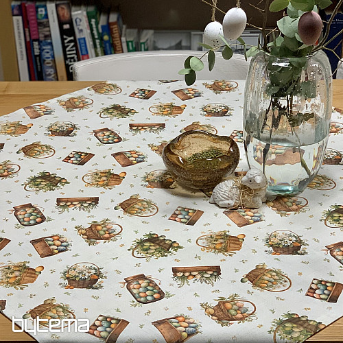 Tovaglia e sciarpa pasquale UOVA COLORATE