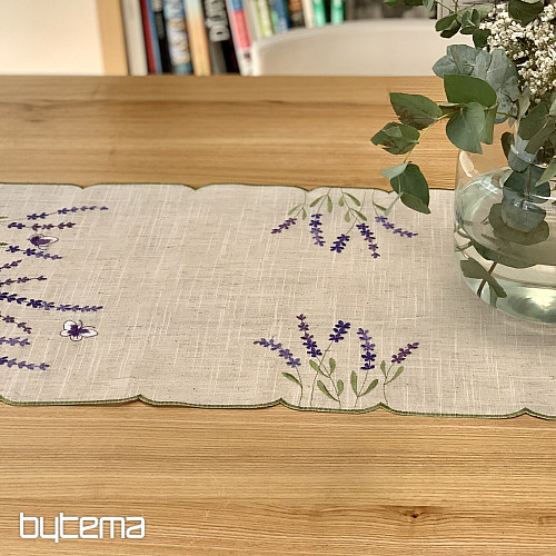 Tovaglia e sciarpa ricamate LAVANDA