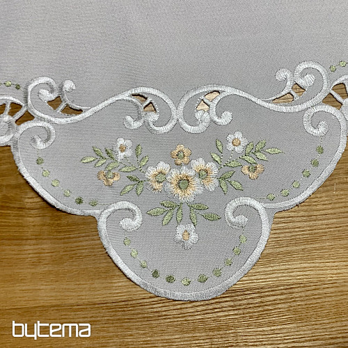 Tovaglia e sciarpa FIORI albicocca ricamati