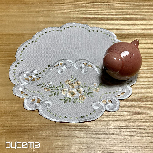 Tovaglia e sciarpa FIORI albicocca ricamati