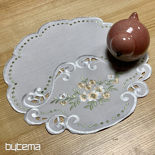 Tovaglia e sciarpa FIORI albicocca ricamati