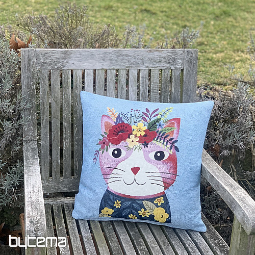 Federa per cuscino arazzo GATTO IN BLU