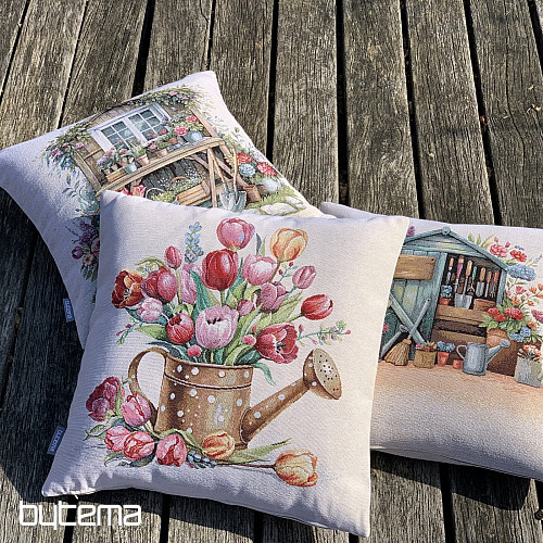 Federa per cuscino Arazzo ANNAFFIATOIO PIENO DI TULIPANI