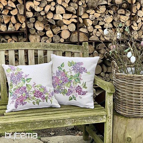 Federa in arazzo color lilla al centro