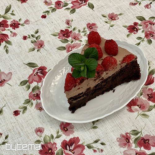 Tovaglia e sciarpa FIORI LINO rosso