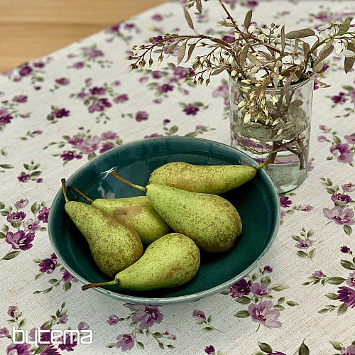 Tovaglia e sciarpa FIORI LINO viola