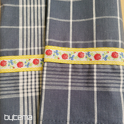 Asciugamano della nonna grigio con fiori