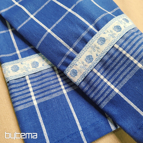 Strofinacci da cucina blu con fiori della nonna