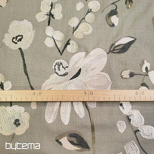 Tessuto decorativo RICAMATO RICAMO con lino