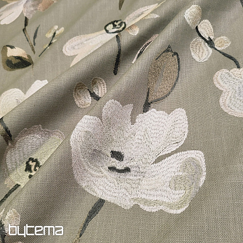 Tessuto decorativo RICAMATO RICAMO con lino