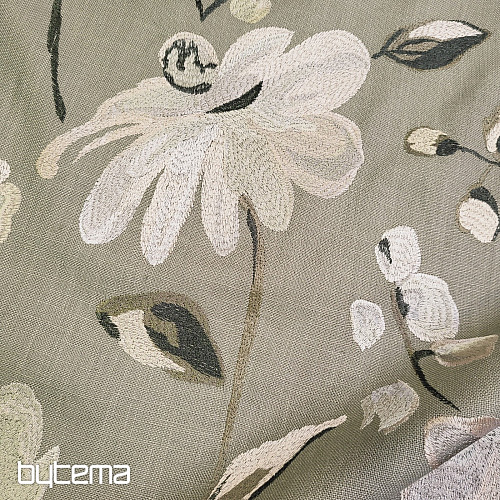 Tessuto decorativo RICAMATO RICAMO con lino