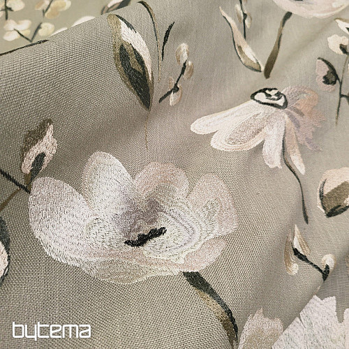 Tessuto decorativo RICAMATO RICAMO con lino