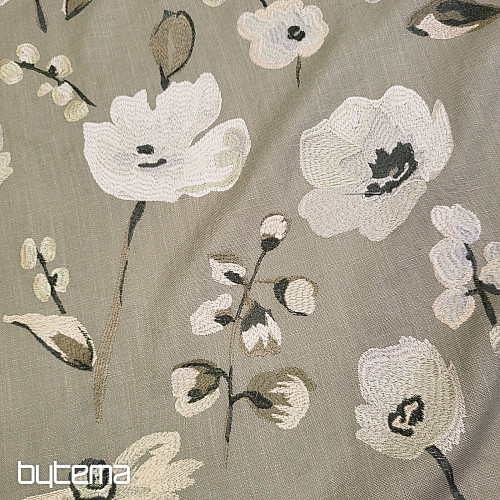Tessuto decorativo RICAMATO RICAMO con lino