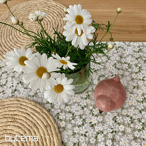 Tovaglia e sciarpa FIORI BIANCHI