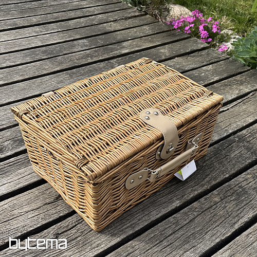 Cestino da picnic GARDEN a quadri beige per 4 persone