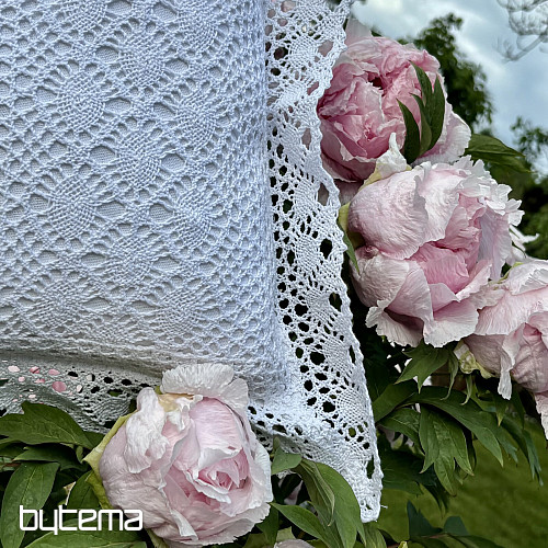 Copertura decorativa in pizzo FIORI piccoli bianchi