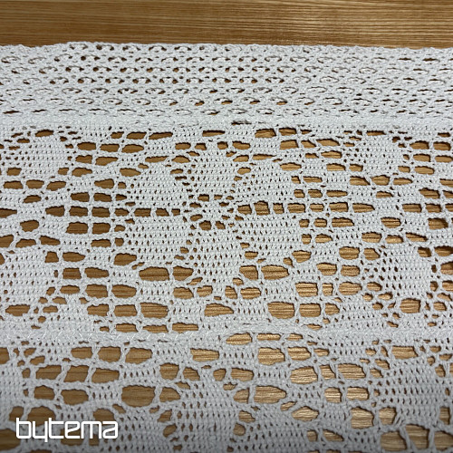 Tenda in vetro colorato finita FIORI ALL'UNCINETTO BIANCO