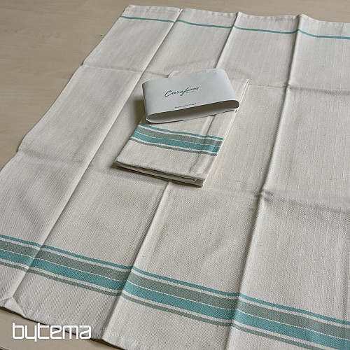 Asciugamani a righe francesi color acquamarina 70x50 cm, 2 pezzi