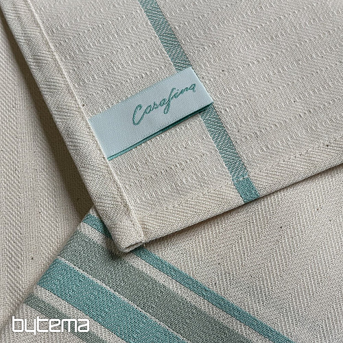 Asciugamani a righe francesi color acquamarina 70x50 cm, 2 pezzi