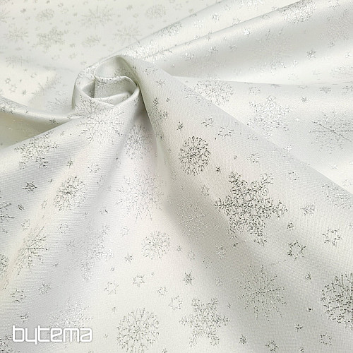 Tessuto decorativo in Teflon FLAKES COPO LUREX argento