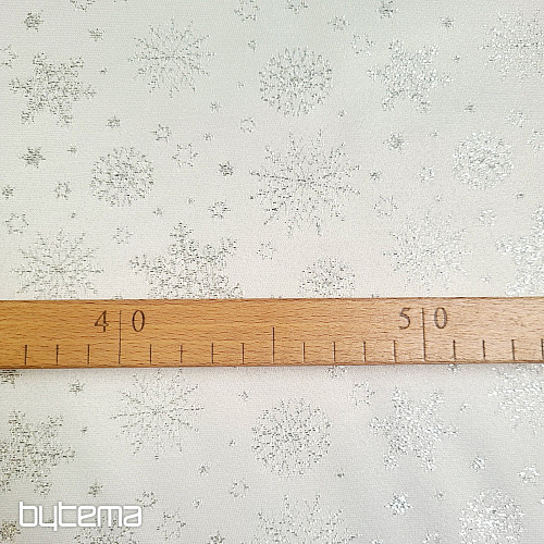 Tessuto decorativo in Teflon FLAKES COPO LUREX argento